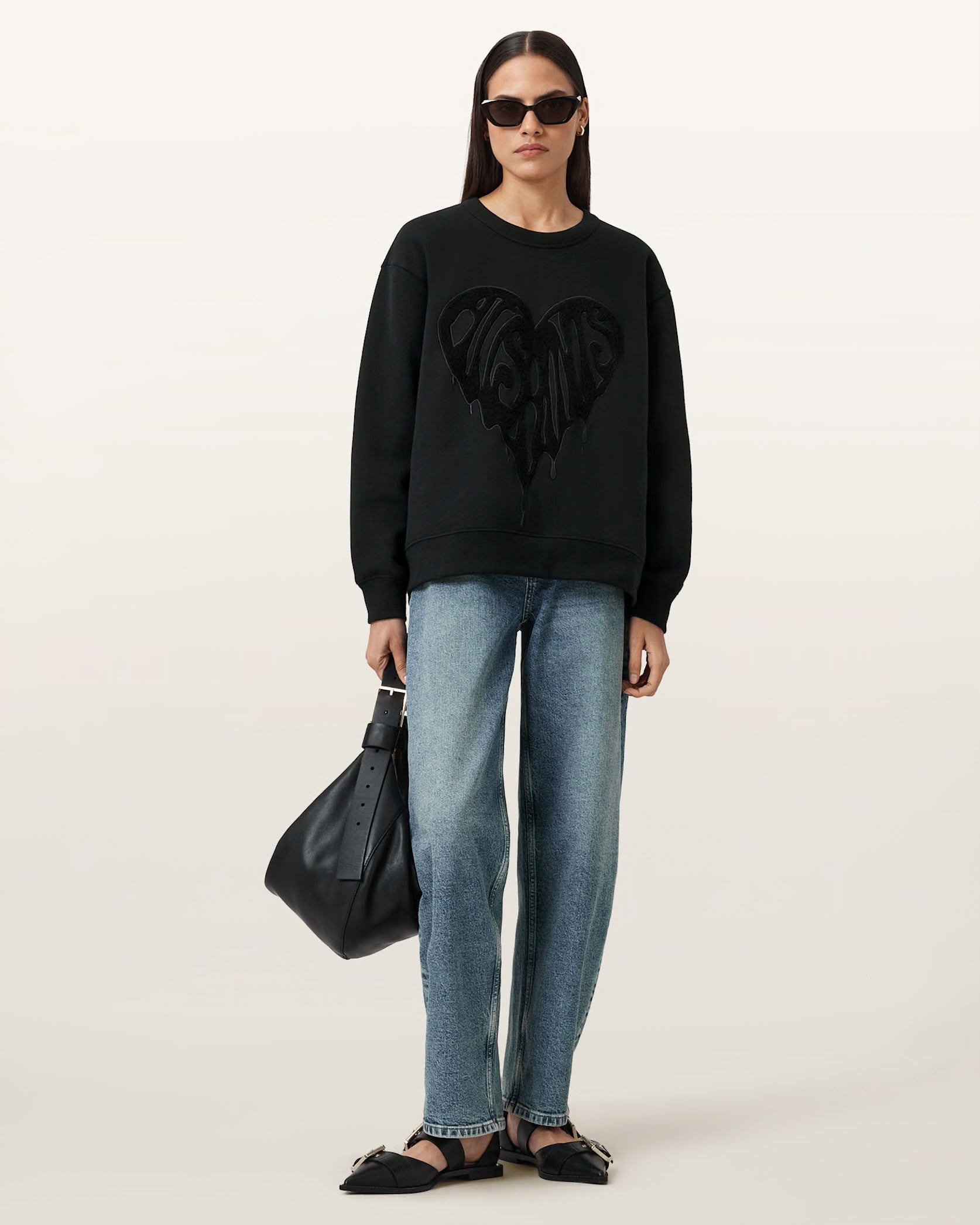 Allsaints Trip Piper Sweat Black - HEY LOU STUDIO