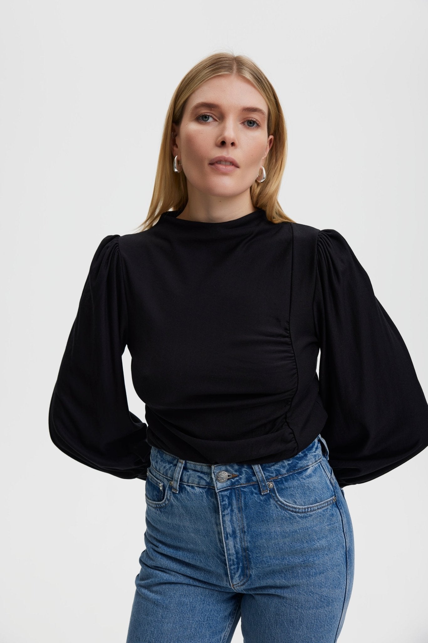 RifaGZ Is blouse, black - HEY LOU STUDIO