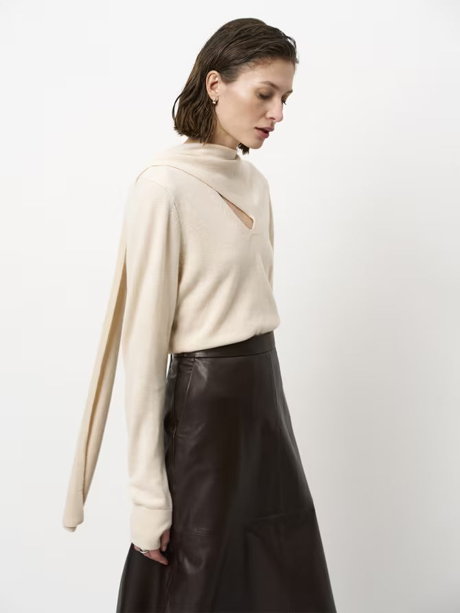 Dante6 Colleen flared leather skirt