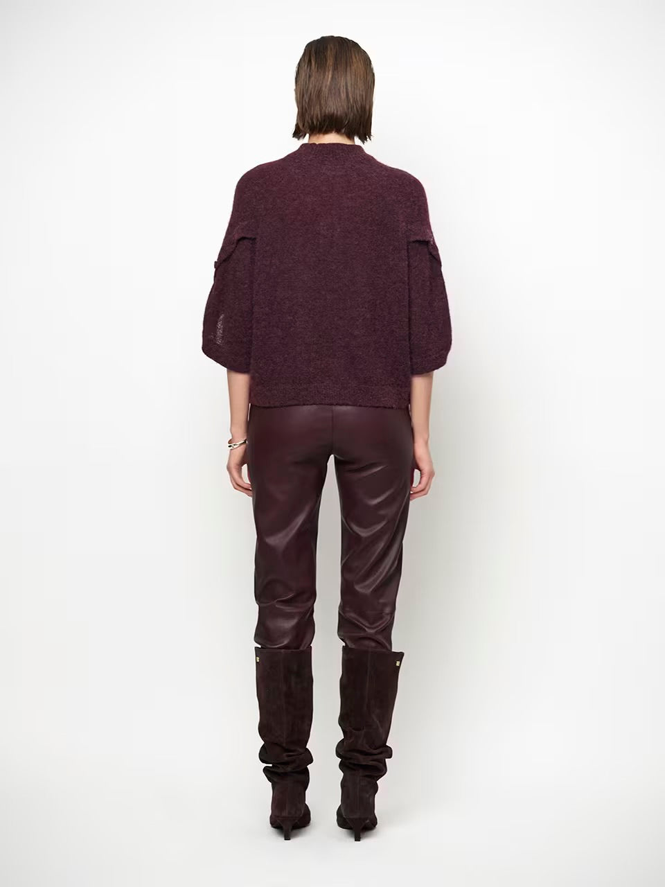 Mahani Cape Pullover dark plum