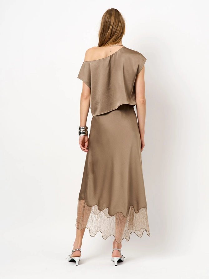 Roam satin drapey top - HEY LOU STUDIO