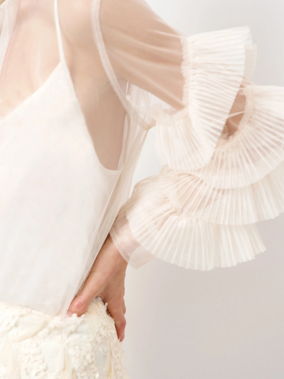 Piers tulle ruffled shirt