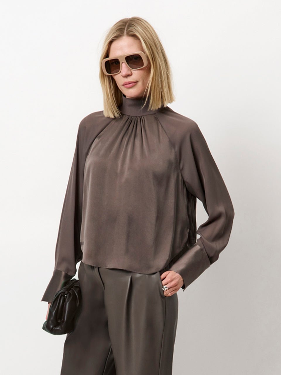 Dante6 Estela silk mixed top - HEY LOU STUDIO