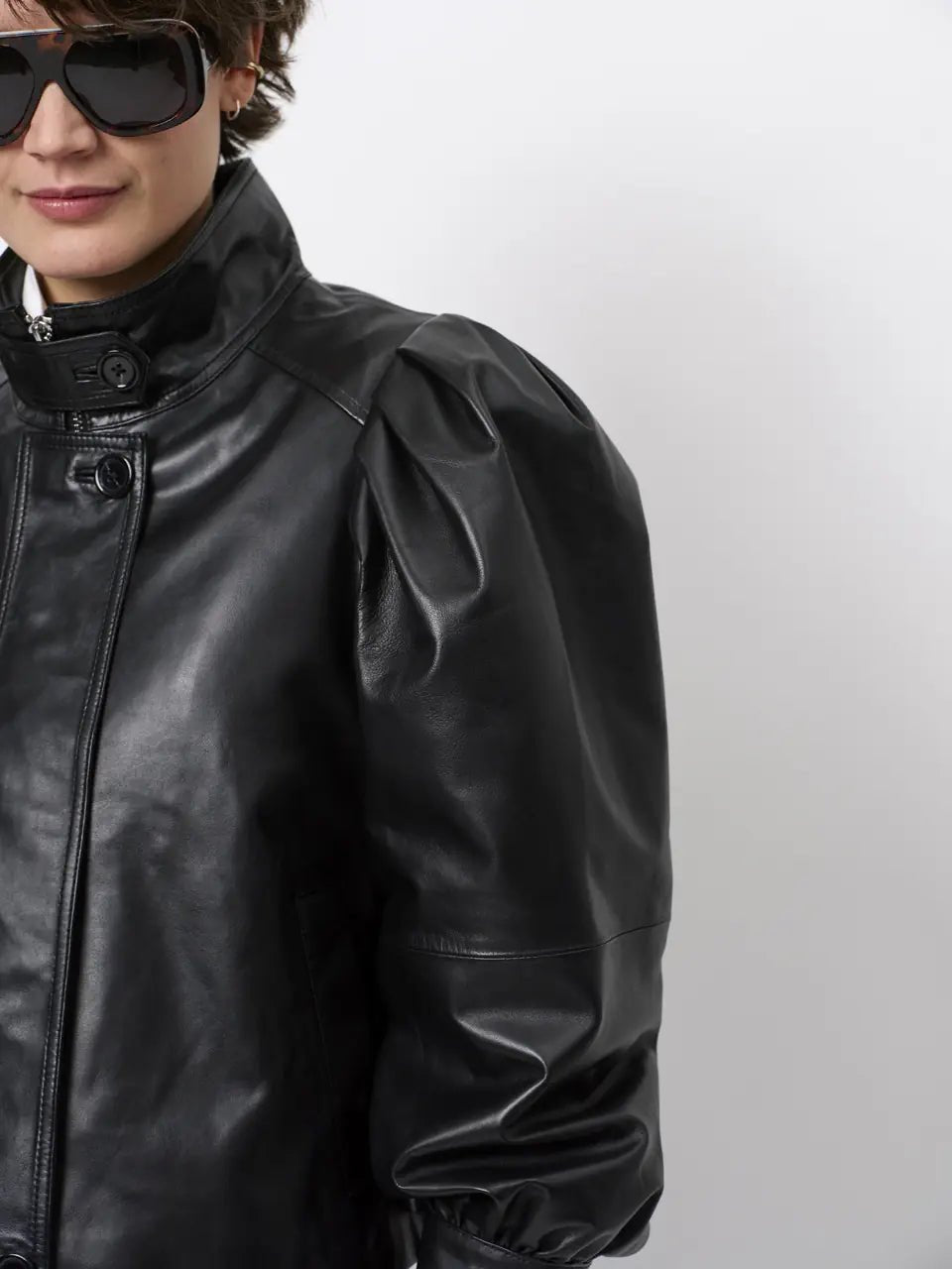Dante6 - Kyrilo cropped leather jacket - HEY LOU STUDIO