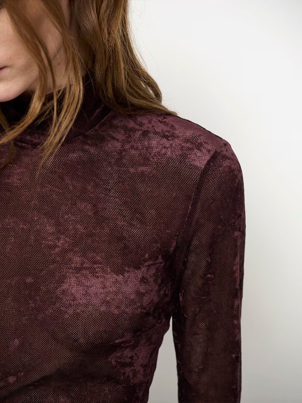 Olya velvet mesh Top - HEY LOU STUDIO