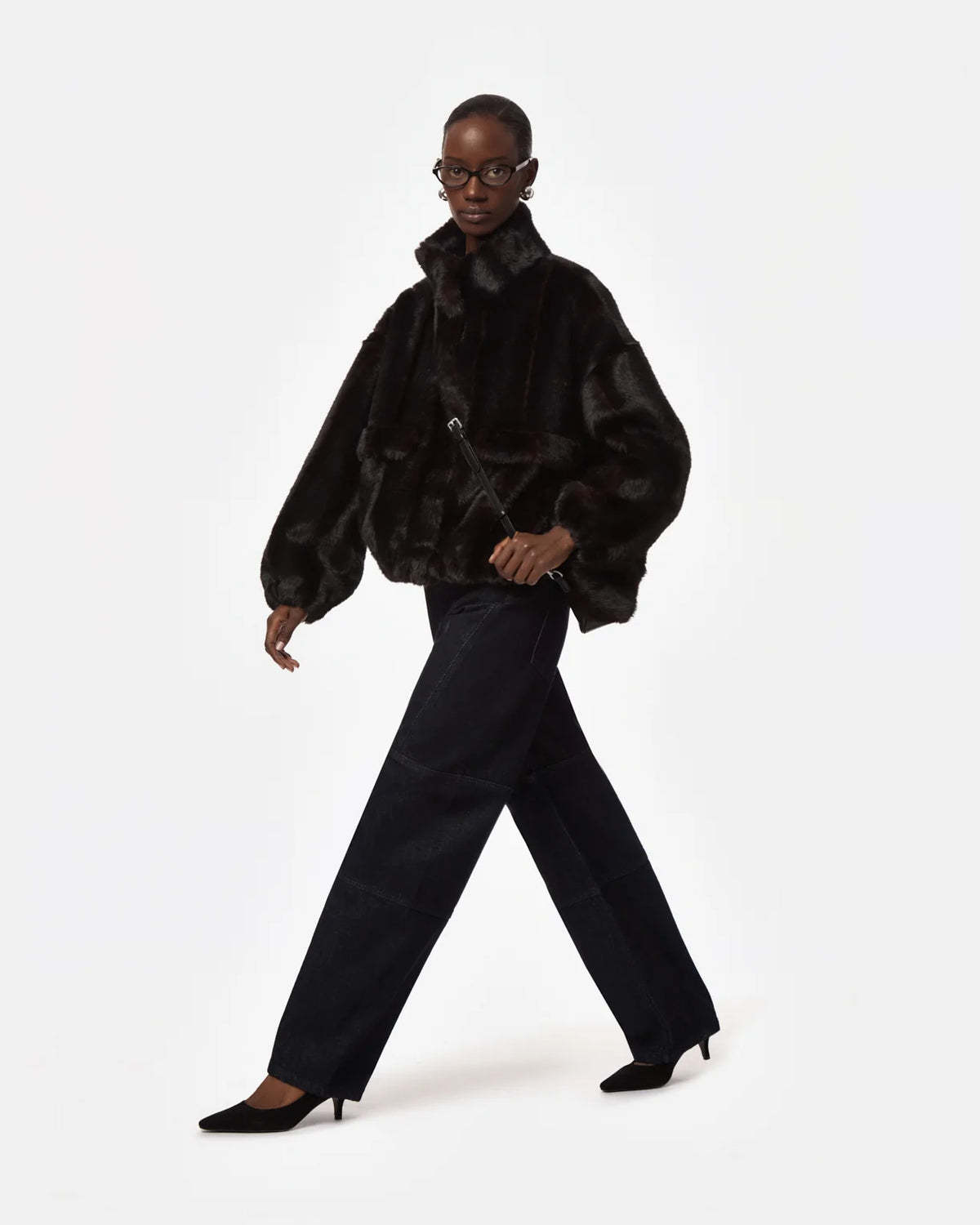 Iris Mink Bomberjacke Noir Multi
