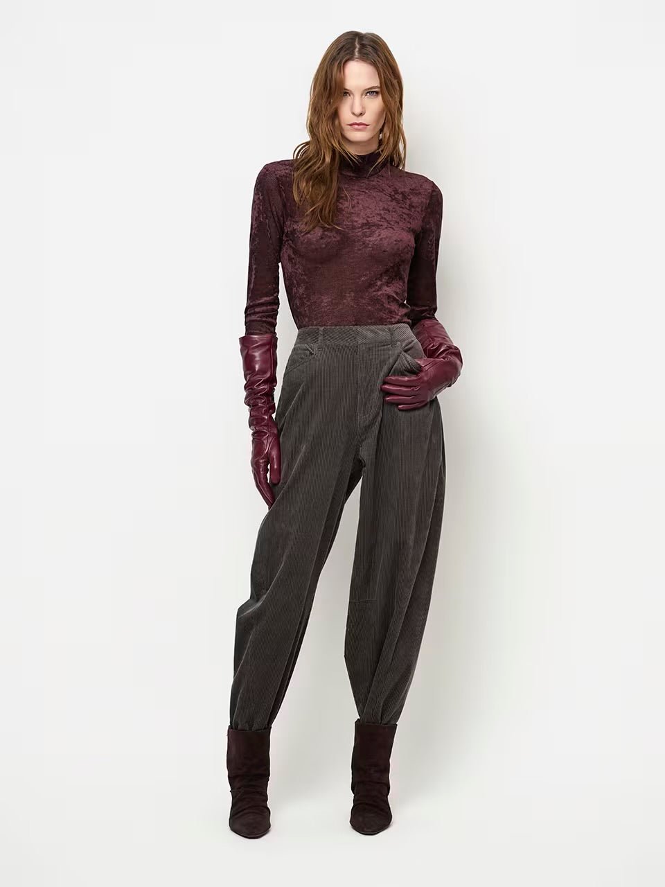 Olya velvet mesh Top - HEY LOU STUDIO