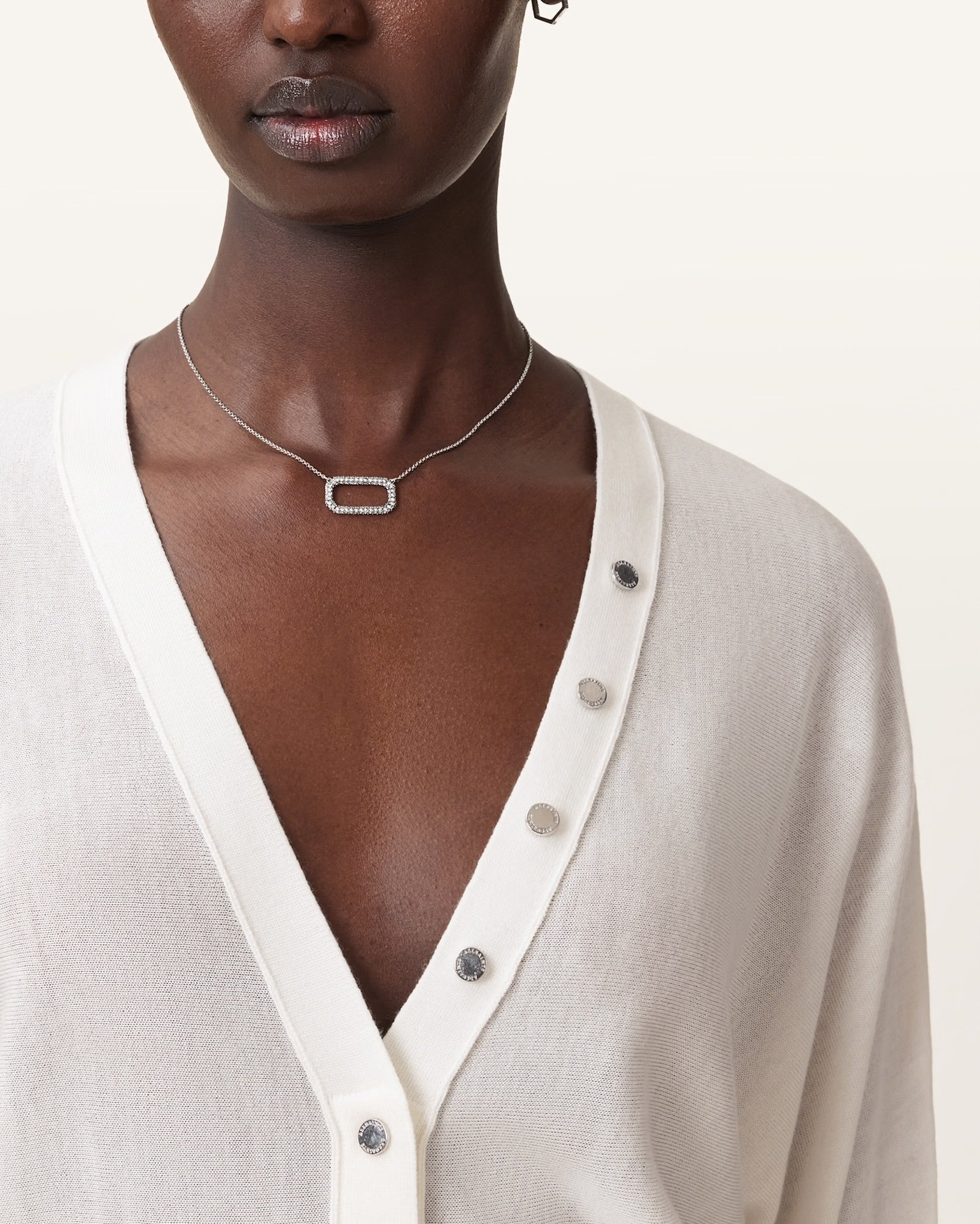 Honor V Cardigan chalk white - HEY LOU STUDIO