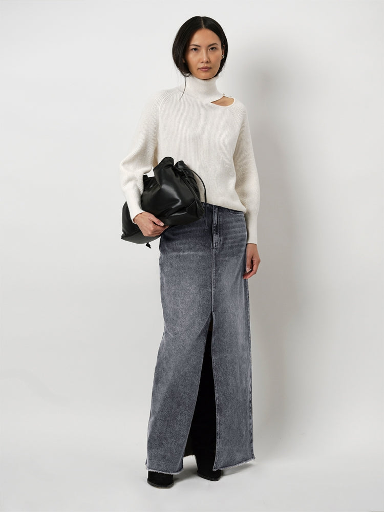 Feral denim maxi skirt