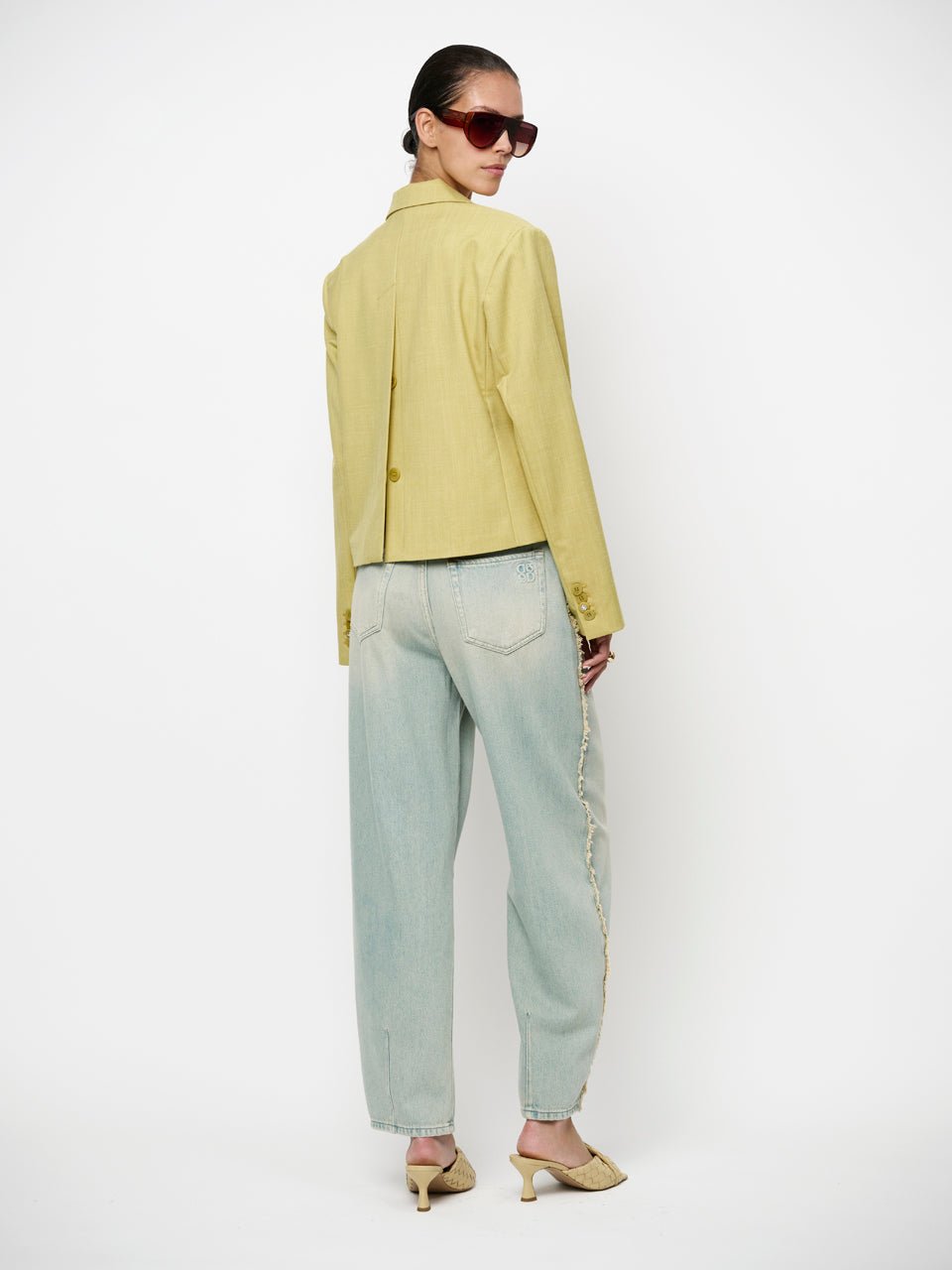 Reyes cropped Blazer - HEY LOU STUDIO