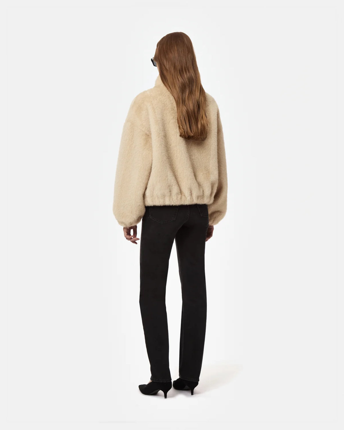 Iris Mink Bomberjacke Latte Multi