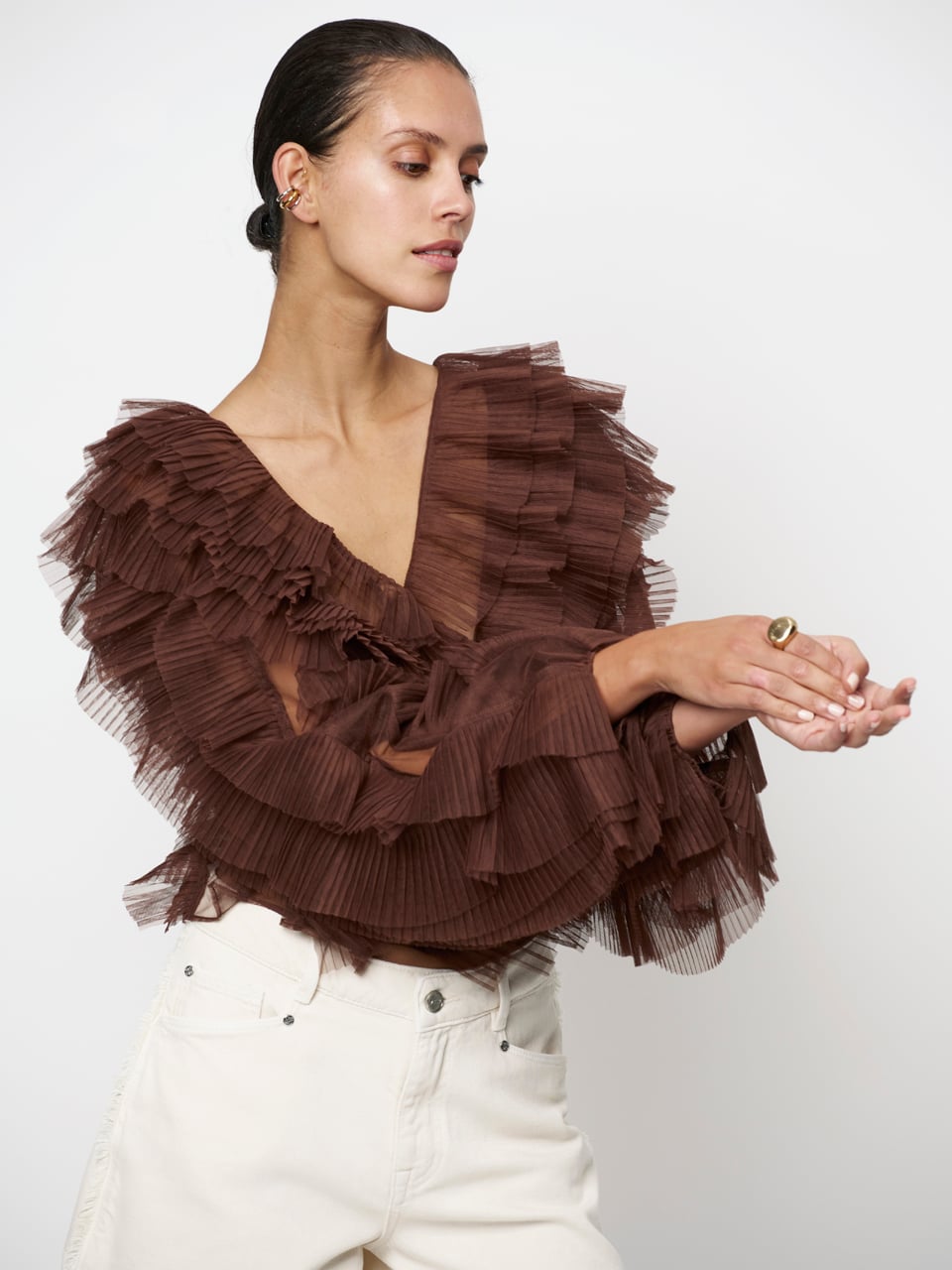 Dante6 Phora tulle ruffled Top