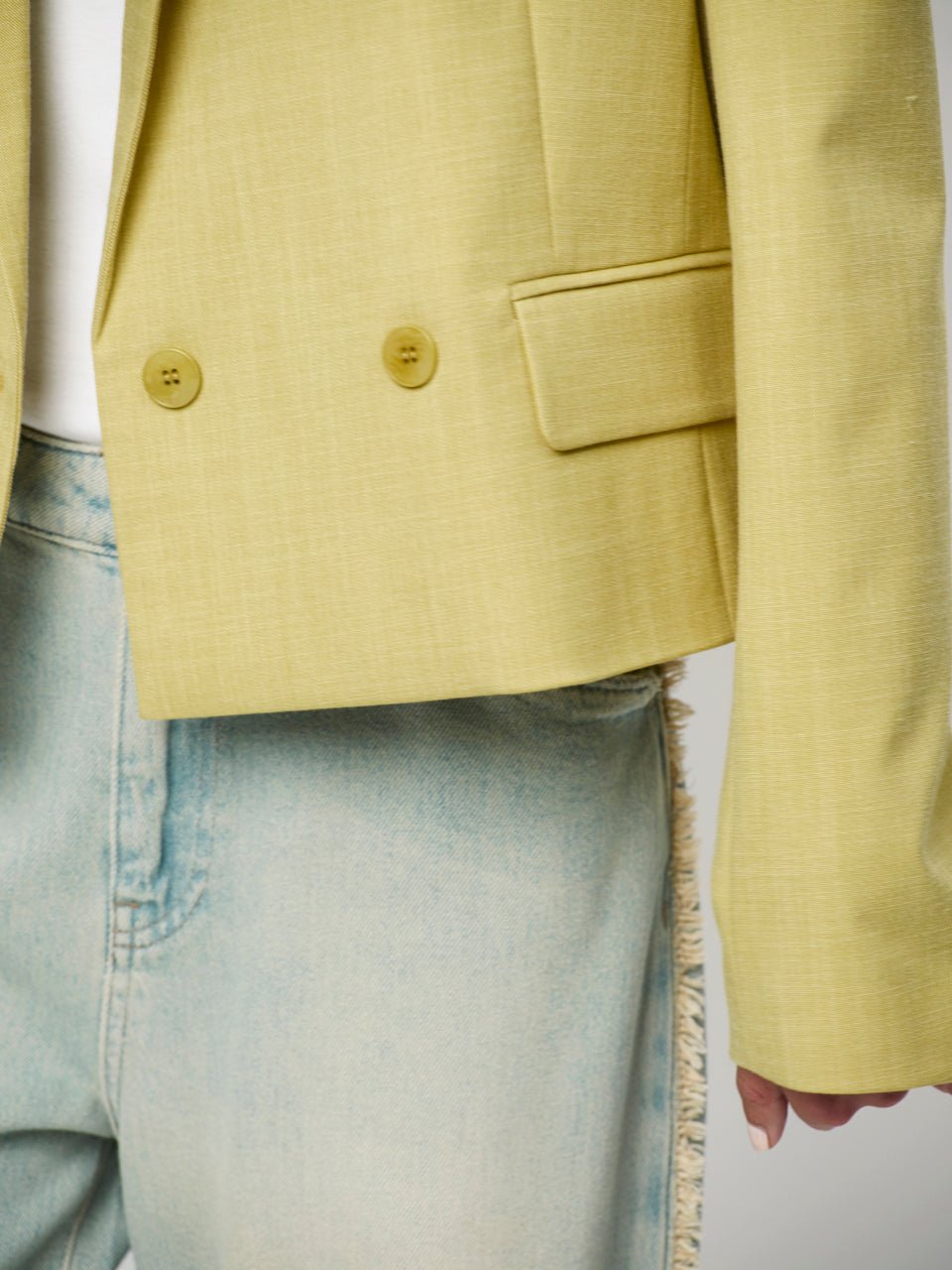 Reyes cropped Blazer - HEY LOU STUDIO