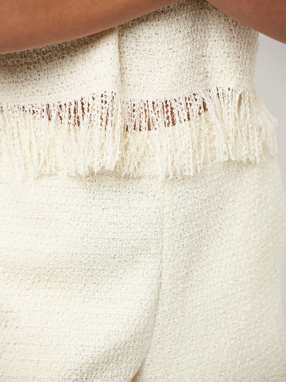 Yubi fringe boucle shorts - HEY LOU STUDIO