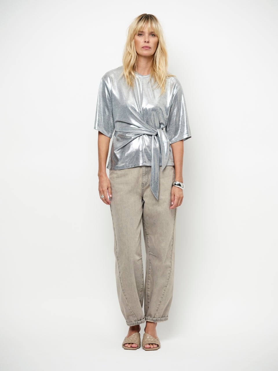 Uxia Metallic Twist Top - HEY LOU STUDIO