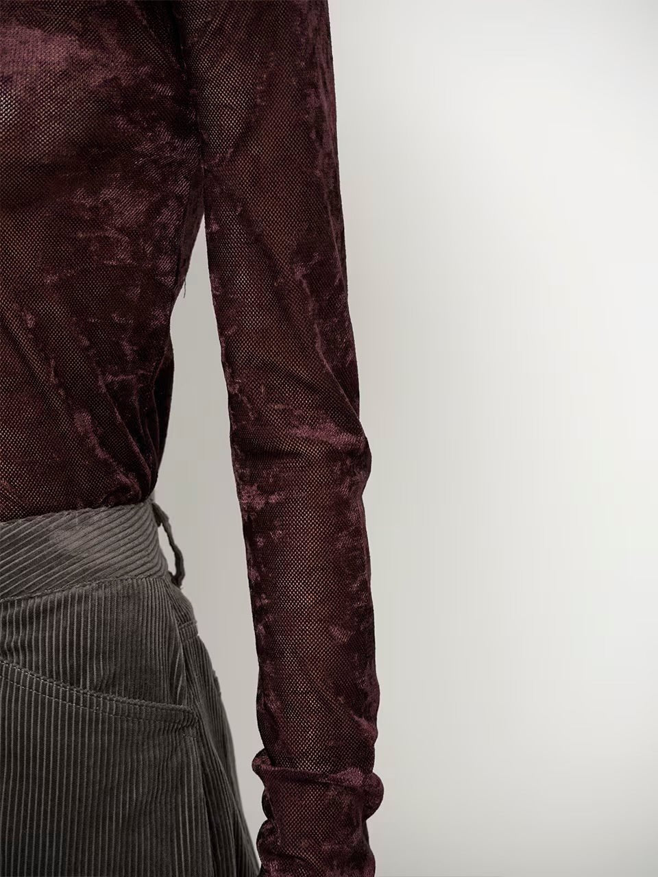 Olya velvet mesh Top - HEY LOU STUDIO