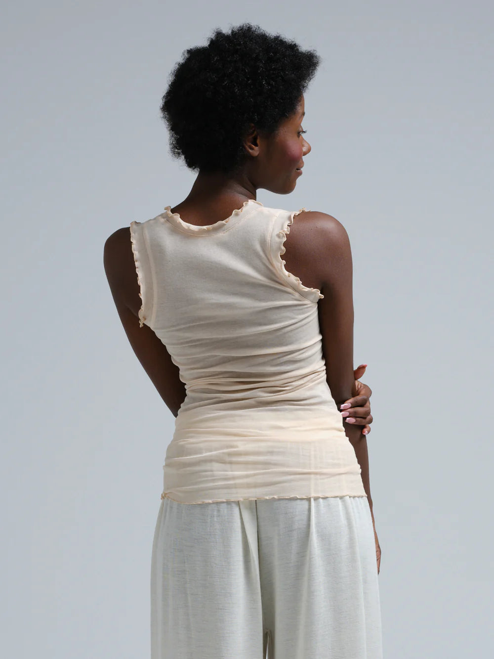 Flounce Top Rosie Beige