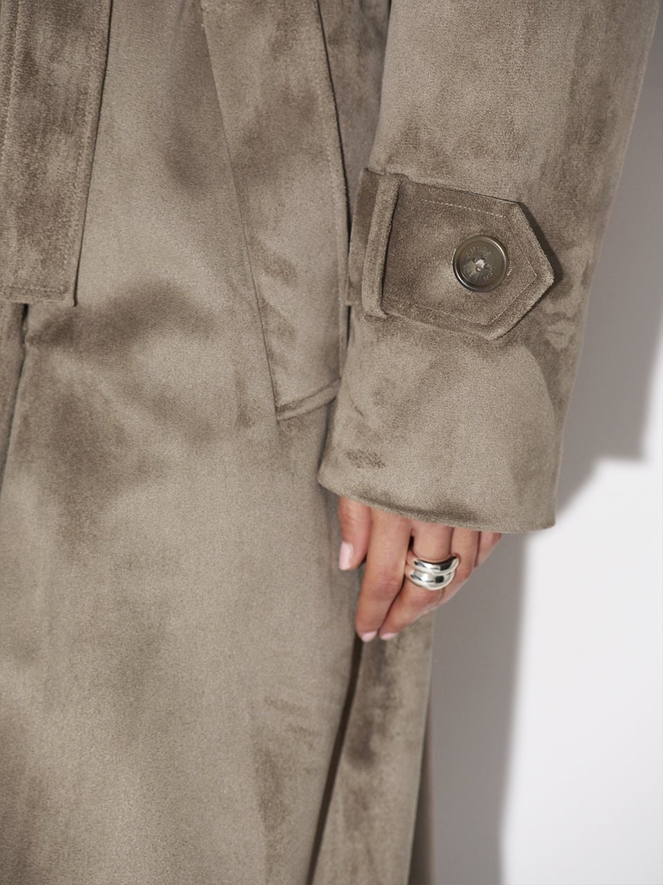 Solen Faux suede Trenchcoat - HEY LOU STUDIO
