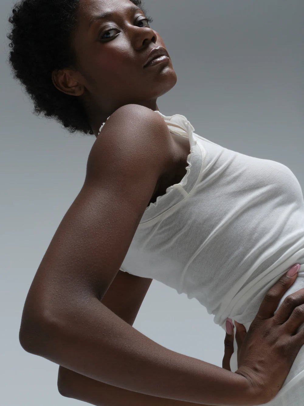 Flounce Top Off - White - HEY LOU STUDIO