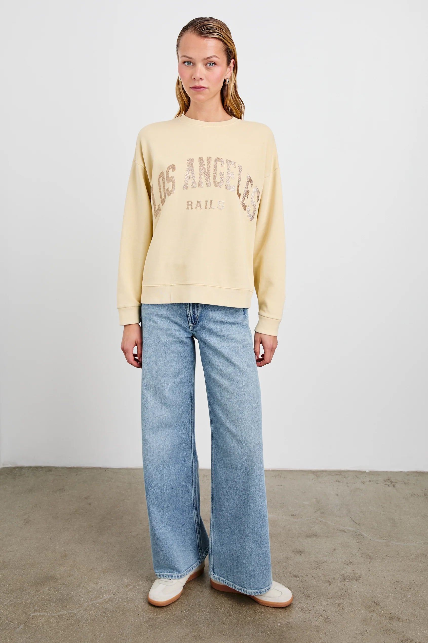 Varsity Sweatshirt gold glitter