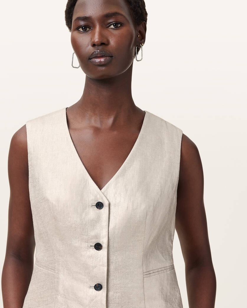 AVERIE Waistcoat Silver grey UK - HEY LOU STUDIO
