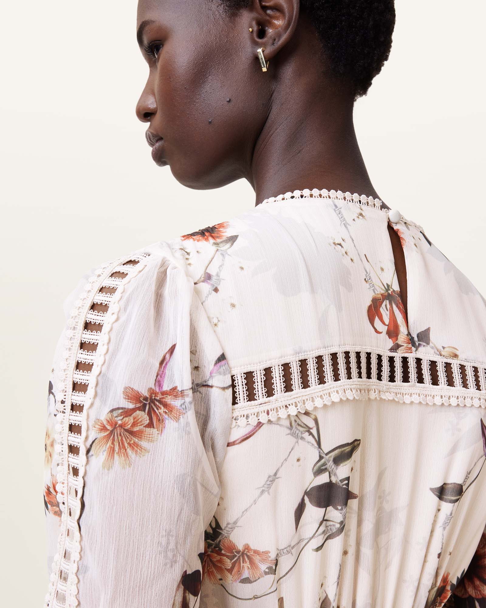 ZORA midi dress unity ecru white UK - HEY LOU STUDIO