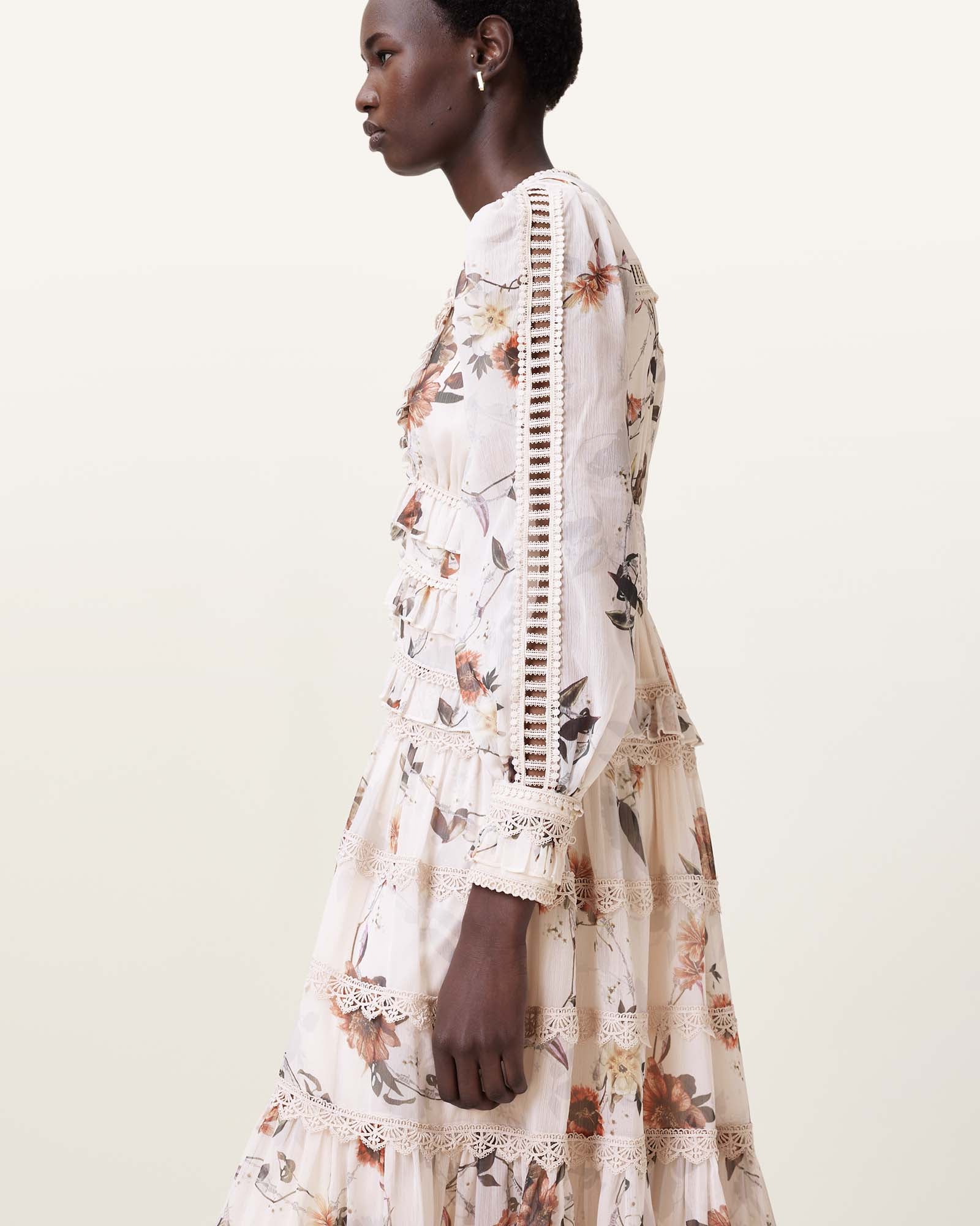 ZORA midi dress unity ecru white UK