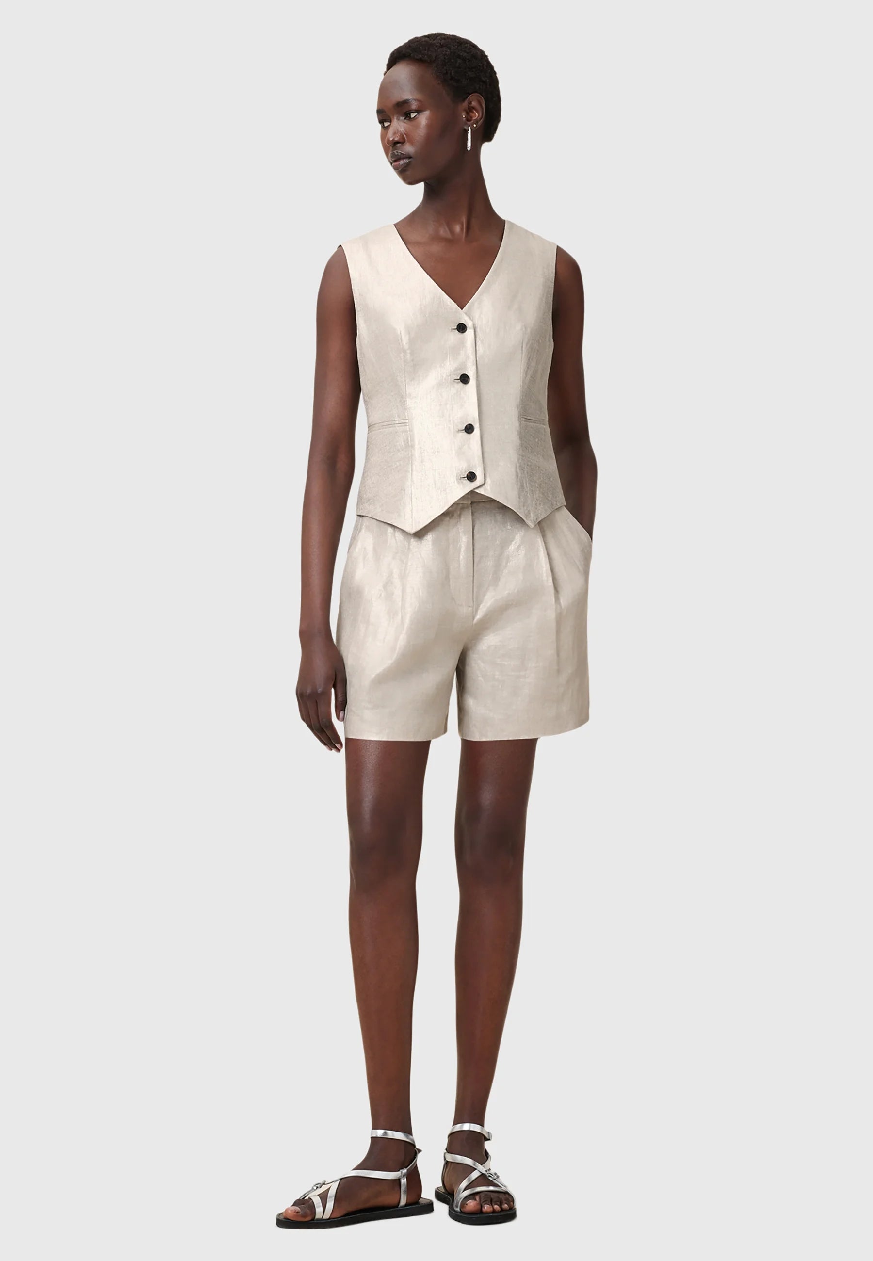 AVERIE Waistcoat Silver grey UK