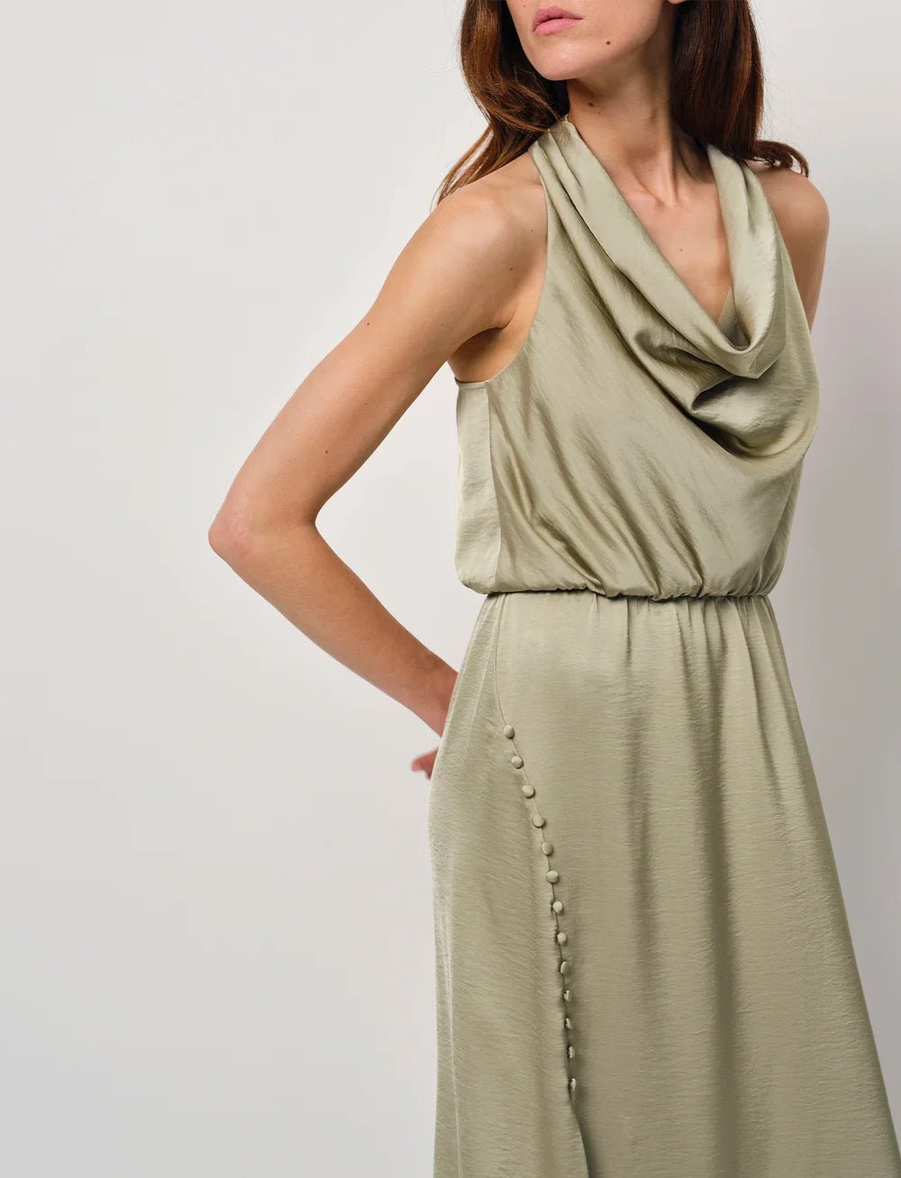 Marryme Satin Halter Maxi dress - HEY LOU STUDIO