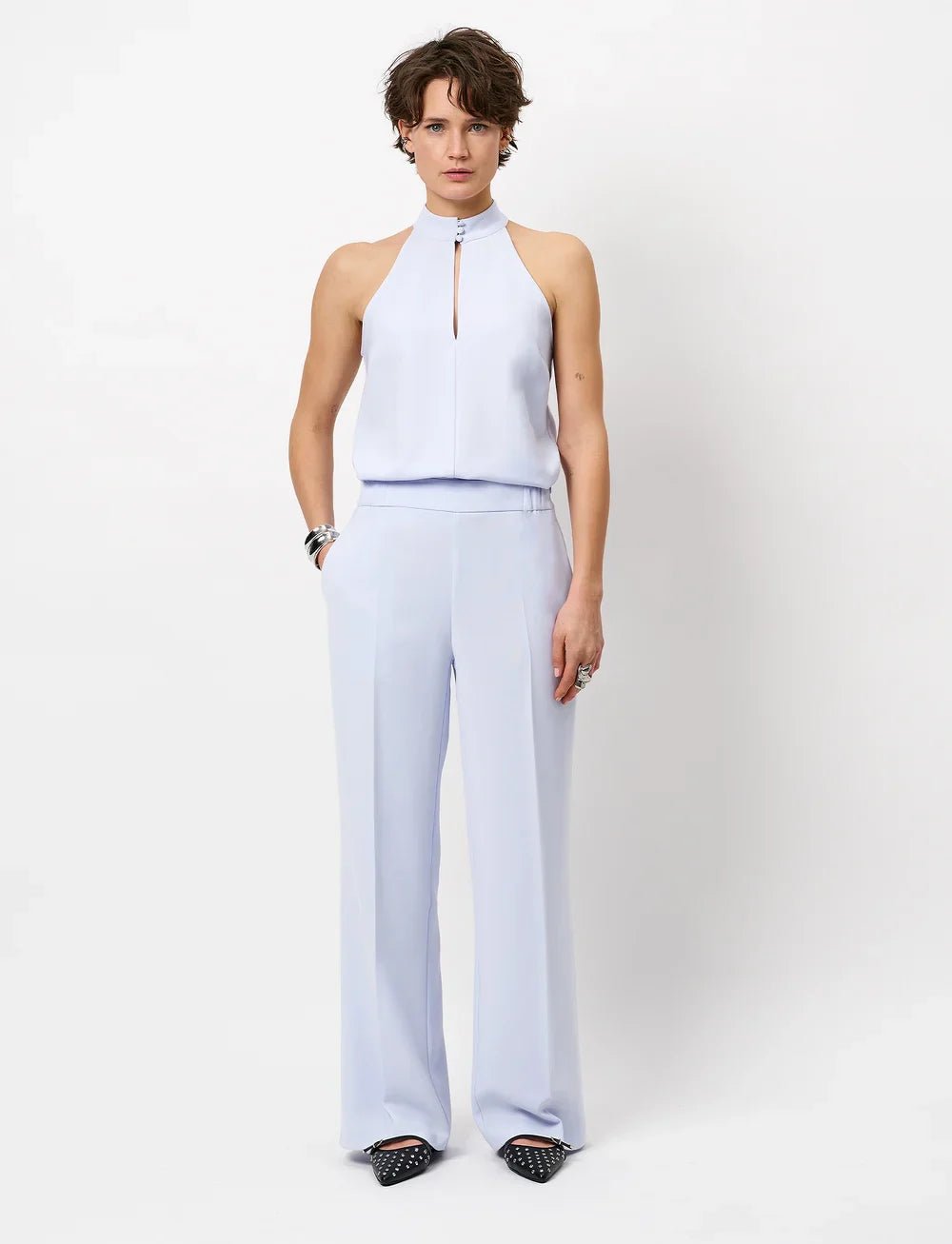 Fabri elasticated Wide leg pants - HEY LOU STUDIO