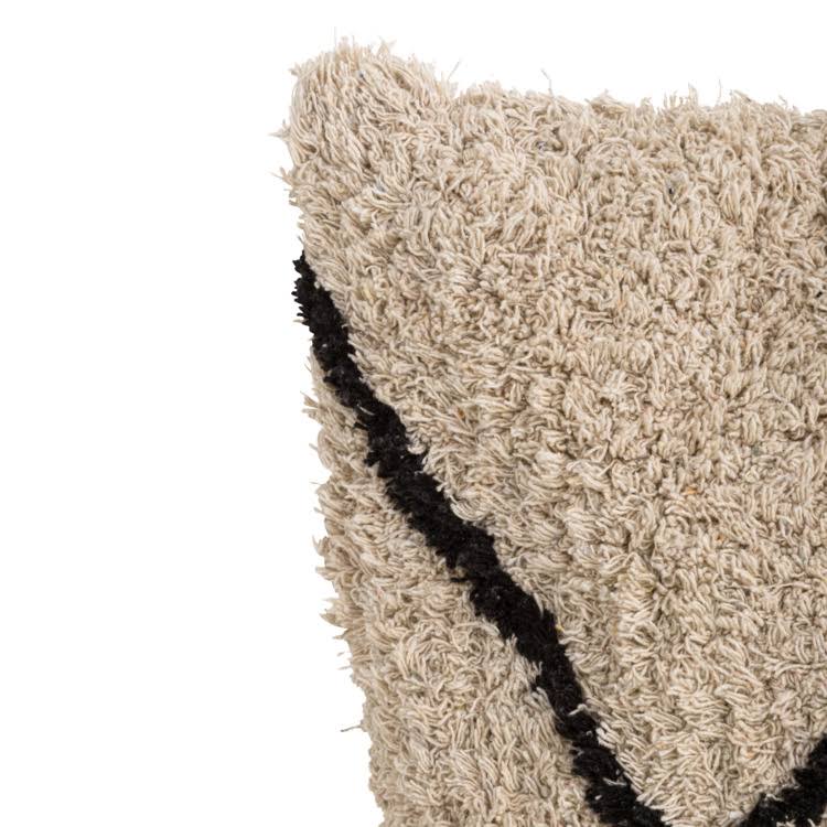 cotton diamond cushion cream/black (50x50) - HEY LOU STUDIO