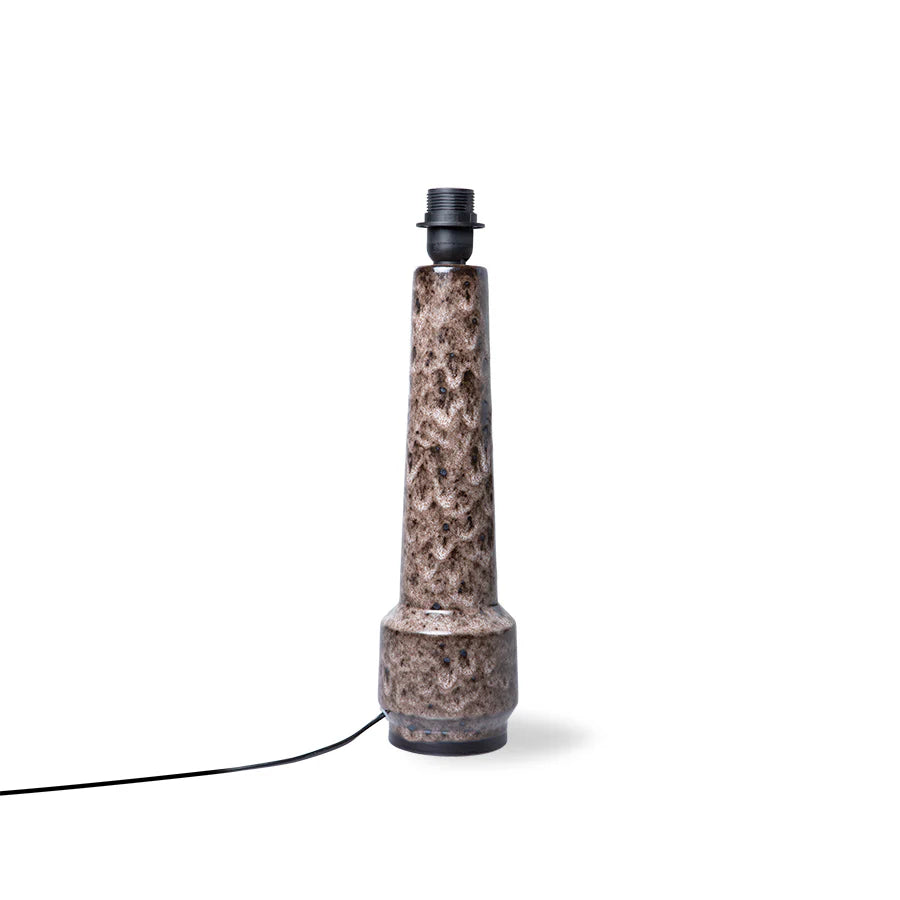 retro stoneware lamp base brown